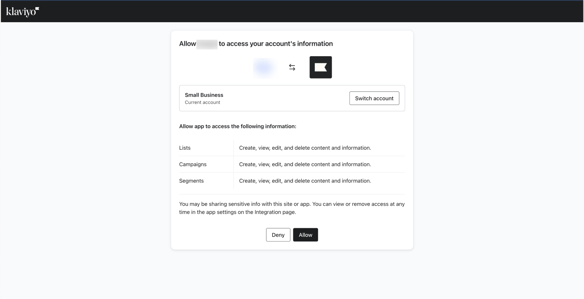 Integrations - Klaviyo OAuth process