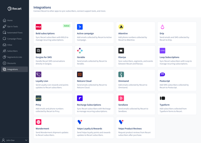 Integrations - Bold