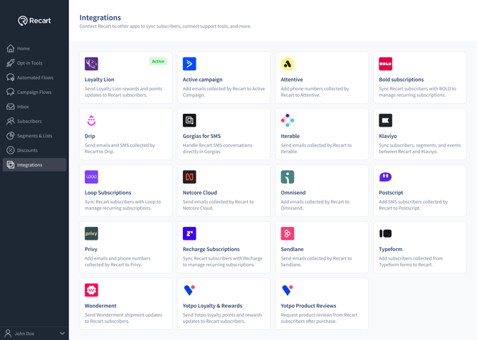 Integrations - Loyalty Lion