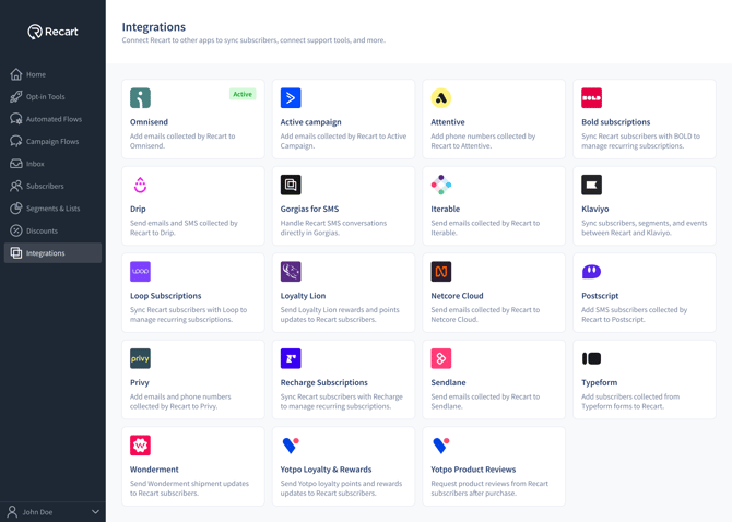 Integrations - Omnisend