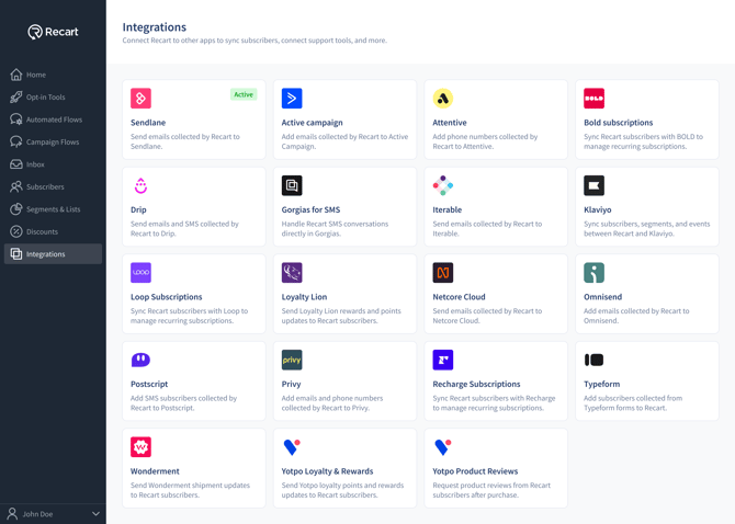 Integrations - Sendlane