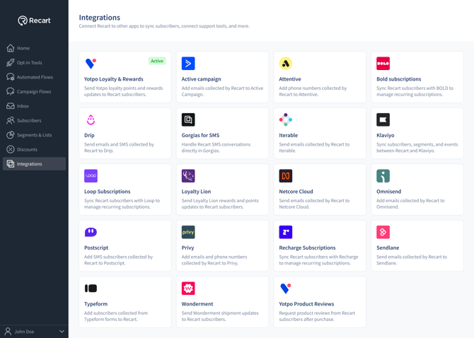 Integrations - Yotpo loyalty