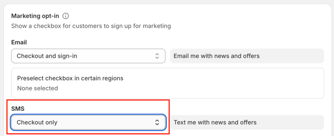 Shopify Marketing SMS consent